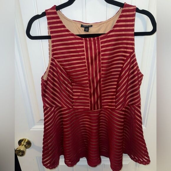 Torrid Knit Shadow Stripe Peplum Top - Picture 2 of 3